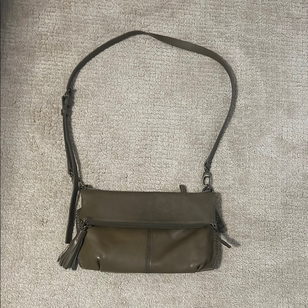 Lucky Brand Olive Green Leather Shoulder Bag/Cross-body